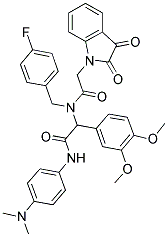 2-(3,4-DIMETHOXYPHENYL)-N-(4-(DIMETHYLAMINO)PHENYL)-2-(2-(2,3-DIOXOINDOLIN-1-YL)-N-(4-FLUOROBENZYL)ACETAMIDO)ACETAMIDE 结构式
