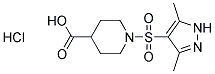 1-[(3,5-DIMETHYL-1H-PYRAZOL-4-YL)SULFONYL]PIPERIDINE-4-CARBOXYLIC ACID HYDROCHLORIDE 结构式