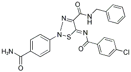 2-[4-(AMINOCARBONYL)PHENYL]-N-BENZYL-5-[(4-CHLOROBENZOYL)IMINO]-1,2,3-THIADIAZOLE-4(2H)-CARBOXAMIDE 结构式