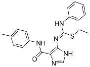 ETHYL N'-(4-{[(4-METHYLPHENYL)AMINO]CARBONYL}-1H-IMIDAZOL-5-YL)-N-PHENYLIMIDOTHIOCARBAMATE 结构式