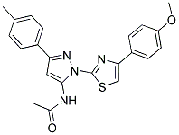 N-[1-[4-(4-METHOXYPHENYL)-1,3-THIAZOL-2-YL]-3-(4-METHYLPHENYL)-1H-PYRAZOL-5-YL]ACETAMIDE 结构式