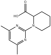 1-(4,6-二甲基嘧啶-2-基)哌啶-2-羧酸 结构式
