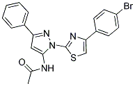 N-{1-[4-(4-BROMOPHENYL)-1,3-THIAZOL-2-YL]-3-PHENYL-1H-PYRAZOL-5-YL}ACETAMIDE 结构式