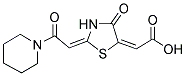 (2E)-[(2E)-4-OXO-2-(2-OXO-2-PIPERIDIN-1-YLETHYLIDENE)-1,3-THIAZOLIDIN-5-YLIDENE]ACETIC ACID 结构式