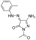 (4Z)-1-ACETYL-3-AMINO-1H-PYRAZOLE-4,5-DIONE 4-[(2-METHYLPHENYL)HYDRAZONE] 结构式