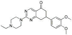 7-(3,4-DIMETHOXYPHENYL)-2-(4-ETHYLPIPERAZIN-1-YL)-7,8-DIHYDROQUINAZOLIN-5(6H)-ONE 结构式