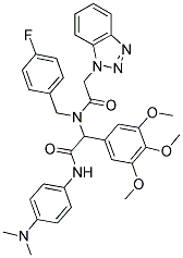 2-(2-(1H-BENZO[D][1,2,3]TRIAZOL-1-YL)-N-(4-FLUOROBENZYL)ACETAMIDO)-N-(4-(DIMETHYLAMINO)PHENYL)-2-(3,4,5-TRIMETHOXYPHENYL)ACETAMIDE 结构式