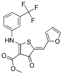 METHYL (5Z)-5-(2-FURYLMETHYLENE)-4-OXO-2-{[3-(TRIFLUOROMETHYL)PHENYL]AMINO}-4,5-DIHYDROTHIOPHENE-3-CARBOXYLATE 结构式