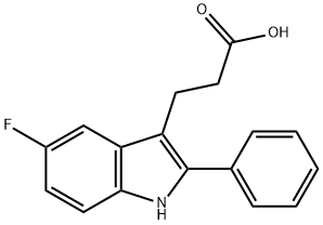 3-(5-氟-2-苯基-1H-吲哚-3-基)丙酸 结构式