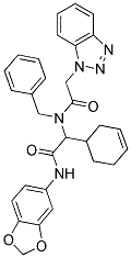 2-(2-(1H-BENZO[D][1,2,3]TRIAZOL-1-YL)-N-BENZYLACETAMIDO)-N-(BENZO[D][1,3]DIOXOL-5-YL)-2-(CYCLOHEX-3-ENYL)ACETAMIDE 结构式