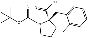 (R)-1-(叔丁氧基羰基)-2-(2-甲基苄基)吡咯烷-2-羧酸 结构式