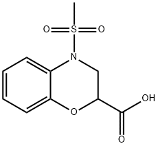 4-甲磺酰基-2,3-二氢-1,4-苯并恶嗪-2-羧酸 结构式