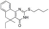2-(BUTYLTHIO)-5-ETHYL-5-METHYL-5,6-DIHYDROBENZO[H]QUINAZOLIN-4(3H)-ONE 结构式