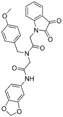 N-(2-(BENZO[D][1,3]DIOXOL-5-YLAMINO)-2-OXOETHYL)-2-(2,3-DIOXOINDOLIN-1-YL)-N-(4-METHOXYBENZYL)ACETAMIDE 结构式