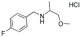 (4-FLUORO-BENZYL)-(2-METHOXY-1-METHYL-ETHYL)-AMINE HYDROCHLORIDE 结构式