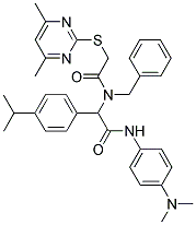 N-BENZYL-N-(2-(4-(DIMETHYLAMINO)PHENYLAMINO)-1-(4-ISOPROPYLPHENYL)-2-OXOETHYL)-2-(4,6-DIMETHYLPYRIMIDIN-2-YLTHIO)ACETAMIDE 结构式