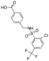 4-[([[2-CHLORO-5-(TRIFLUOROMETHYL)PHENYL]SULFONYL]AMINO)METHYL]BENZOIC ACID 结构式