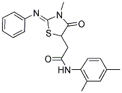 N-(2,4-DIMETHYLPHENYL)-2-[(2Z)-3-METHYL-4-OXO-2-(PHENYLIMINO)-1,3-THIAZOLIDIN-5-YL]ACETAMIDE 结构式