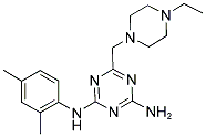 N2-(2,4-DIMETHYLPHENYL)-6-((4-ETHYLPIPERAZIN-1-YL)METHYL)-1,3,5-TRIAZINE-2,4-DIAMINE 结构式