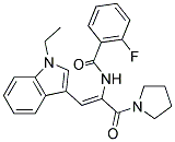 N-[(Z)-2-(1-ETHYL-1H-INDOL-3-YL)-1-(1-PYRROLIDINYLCARBONYL)ETHENYL]-2-FLUOROBENZAMIDE 结构式