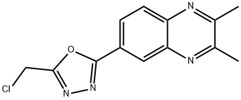 6-[5-(CHLOROMETHYL)-1,3,4-OXADIAZOL-2-YL]-2,3-DIMETHYLQUINOXALINE 结构式