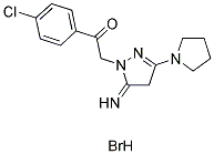1-(4-CHLOROPHENYL)-2-(5-IMINO-3-PYRROLIDIN-1-YL-4,5-DIHYDRO-1H-PYRAZOL-1-YL)ETHANONE HYDROBROMIDE 结构式