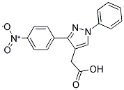 2-[3-(4-硝基苯基)-1-苯基-1H-吡唑-4-基]乙酸 结构式