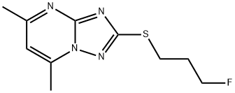 2-[(3-Fluoropropyl)sulfanyl]-5,7-dimethyl[1,2,4]triazolo[1,5-a]pyrimidine 结构式