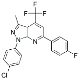 1-(4-CHLOROPHENYL)-6-(4-FLUOROPHENYL)-3-METHYL-4-(TRIFLUOROMETHYL)-1H-PYRAZOLO[3,4-B]PYRIDINE 结构式