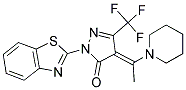(4E)-2-(1,3-BENZOTHIAZOL-2-YL)-4-(1-PIPERIDIN-1-YLETHYLIDENE)-5-(TRIFLUOROMETHYL)-2,4-DIHYDRO-3H-PYRAZOL-3-ONE 结构式