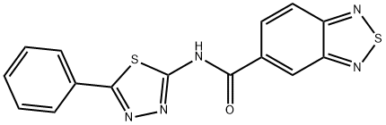 N-(5-PHENYL-1,3,4-THIADIAZOL-2-YL)-2,1,3-BENZOTHIADIAZOLE-5-CARBOXAMIDE 结构式