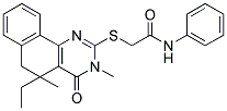 2-[(5-ETHYL-3,5-DIMETHYL-4-OXO-3,4,5,6-TETRAHYDROBENZO[H]QUINAZOLIN-2-YL)SULFANYL]-N-PHENYLACETAMIDE 结构式