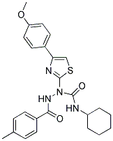 1-[4-(4-METHOXYPHENYL)-1,3-THIAZOL-2-YL]-2-(4-METHYLBENZOYL)-N-CYCLOHEXYL-1-HYDRAZINECARBOXAMIDE 结构式