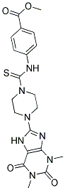 METHYL 4-({[4-(1,3-DIMETHYL-2,6-DIOXO-2,3,6,7-TETRAHYDRO-1H-PURIN-8-YL)PIPERAZIN-1-YL]CARBONOTHIOYL}AMINO)BENZOATE 结构式