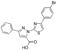 1-[4-(4-Bromophenyl)-1,3-thiazol-2-yl]-3-phenyl-1H-pyrazole-5-carboxylic acid 结构式
