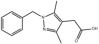 2-(1-苄基-3,5-二甲基-1H-吡唑-4-基)乙酸 结构式