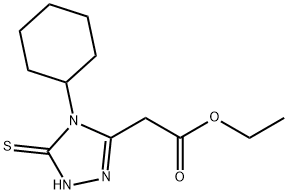 2-(4-环己基-5-硫烷基-4H-1,2,4-三唑-3-基)乙酸乙酯 结构式