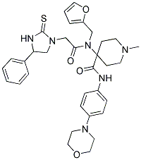 4-(N-(FURAN-2-YLMETHYL)-2-(4-PHENYL-2-THIOXOIMIDAZOLIDIN-1-YL)ACETAMIDO)-1-METHYL-N-(4-MORPHOLINOPHENYL)PIPERIDINE-4-CARBOXAMIDE 结构式