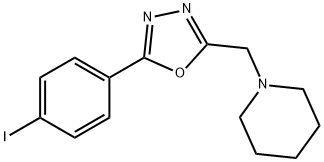 1-([5-(4-IODOPHENYL)-1,3,4-OXADIAZOL-2-YL]METHYL)PIPERIDINE 结构式