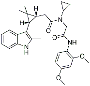 2-(CYCLOPROPYL{2-[(1R,3S)-2,2-DIMETHYL-3-(2-METHYL-1H-INDOL-3-YL)CYCLOPROPYL]ACETYL}AMINO)-N-(2,4-DIMETHOXYPHENYL)ACETAMIDE 结构式
