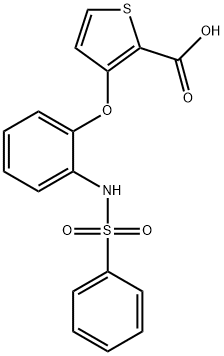 3-(2-[(PHENYLSULFONYL)AMINO]PHENOXY)-2-THIOPHENECARBOXYLIC ACID 结构式