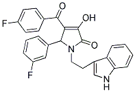 3-HYDROXY-1-[2-(1H-INDOL-3-YL)ETHYL]-4-(4-FLUOROBENZOYL)-5-(3-FLUOROPHENYL)-1,5-DIHYDRO-2H-PYRROL-2-ONE 结构式