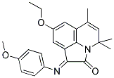 (E)-8-ETHOXY-1-(4-METHOXYPHENYLIMINO)-4,4,6-TRIMETHYL-1H-PYRROLO[3,2,1-IJ]QUINOLIN-2(4H)-ONE 结构式