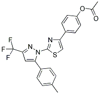 4-{2-[5-(4-METHYLPHENYL)-3-(TRIFLUOROMETHYL)-1H-PYRAZOL-1-YL]-1,3-THIAZOL-4-YL}PHENYL ACETATE 结构式