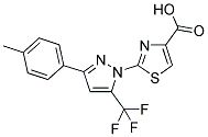 2-[3-(4-METHYLPHENYL)-5-(TRIFLUOROMETHYL)-1H-PYRAZOL-1-YL]-1,3-THIAZOLE-4-CARBOXYLIC ACID 结构式