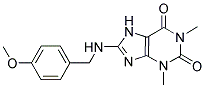 8-[(4-METHOXYBENZYL)AMINO]-1,3-DIMETHYL-3,7-DIHYDRO-1H-PURINE-2,6-DIONE 结构式
