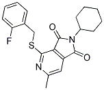 2-CYCLOHEXYL-4-[(2-FLUOROBENZYL)THIO]-6-METHYL-1H-PYRROLO[3,4-C]PYRIDINE-1,3(2H)-DIONE 结构式