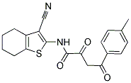 N-(3-CYANO-4,5,6,7-TETRAHYDRO-1-BENZOTHIEN-2-YL)-4-(4-METHYLPHENYL)-2,4-DIOXOBUTANAMIDE 结构式