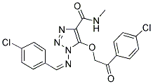 1-{[(1Z)-(4-CHLOROPHENYL)METHYLENE]AMINO}-5-[2-(4-CHLOROPHENYL)-2-OXOETHOXY]-N-METHYL-1H-1,2,3-TRIAZOLE-4-CARBOXAMIDE 结构式