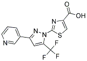 2-[3-PYRIDIN-3-YL-5-(TRIFLUOROMETHYL)-1H-PYRAZOL-1-YL]-1,3-THIAZOLE-4-CARBOXYLIC ACID 结构式